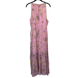 NWT Adyson Parker Halter Pink Floral Midi Dress Pale Rosewood Combo Plus Size 1X
